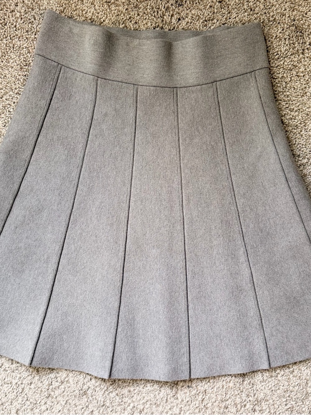 Ann Taylor Gray Pleated A-Line Skirt Preppy Petite Small